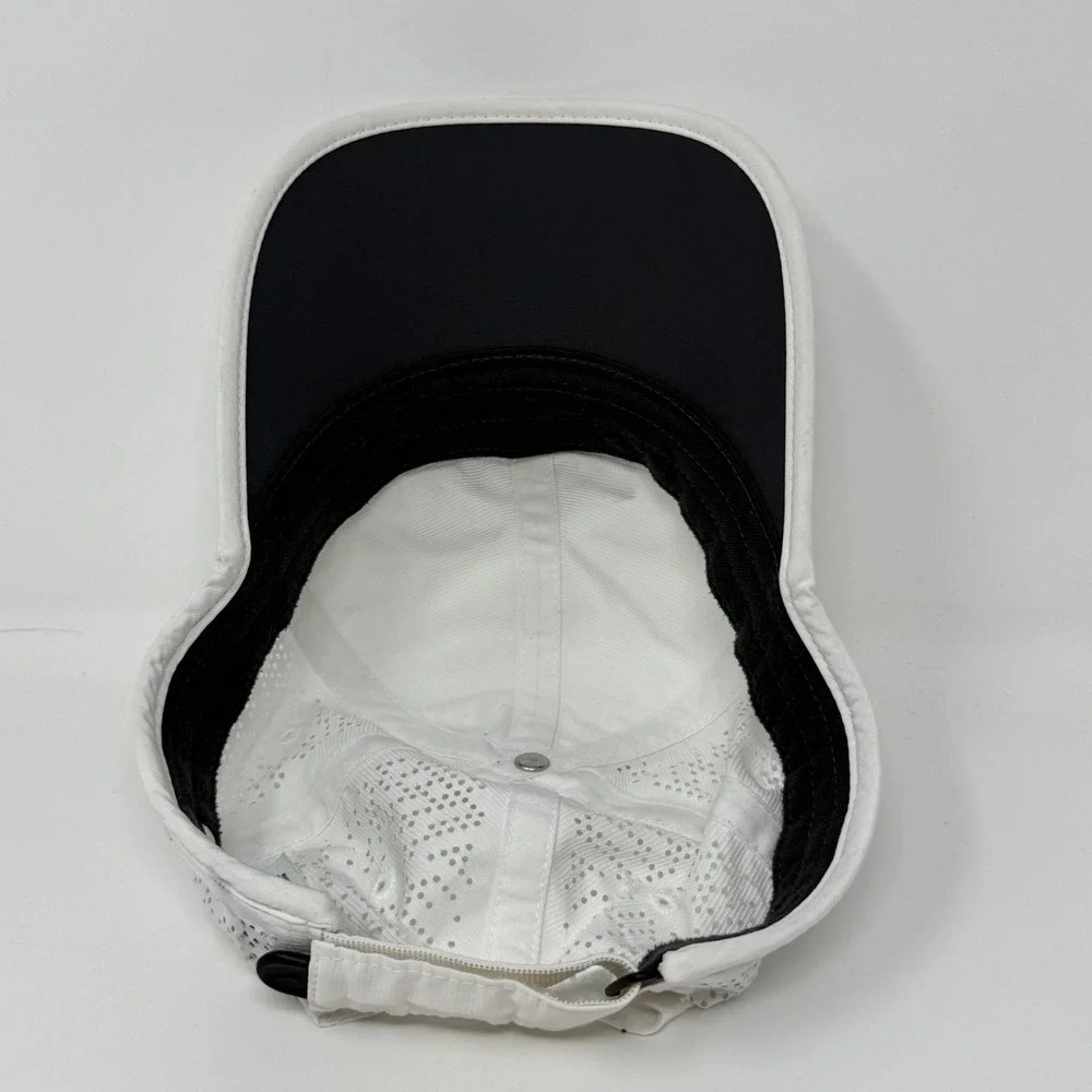 Distressed Nike Golf Hat White Perforated Performance Adjustable Cap Swoosh Logo